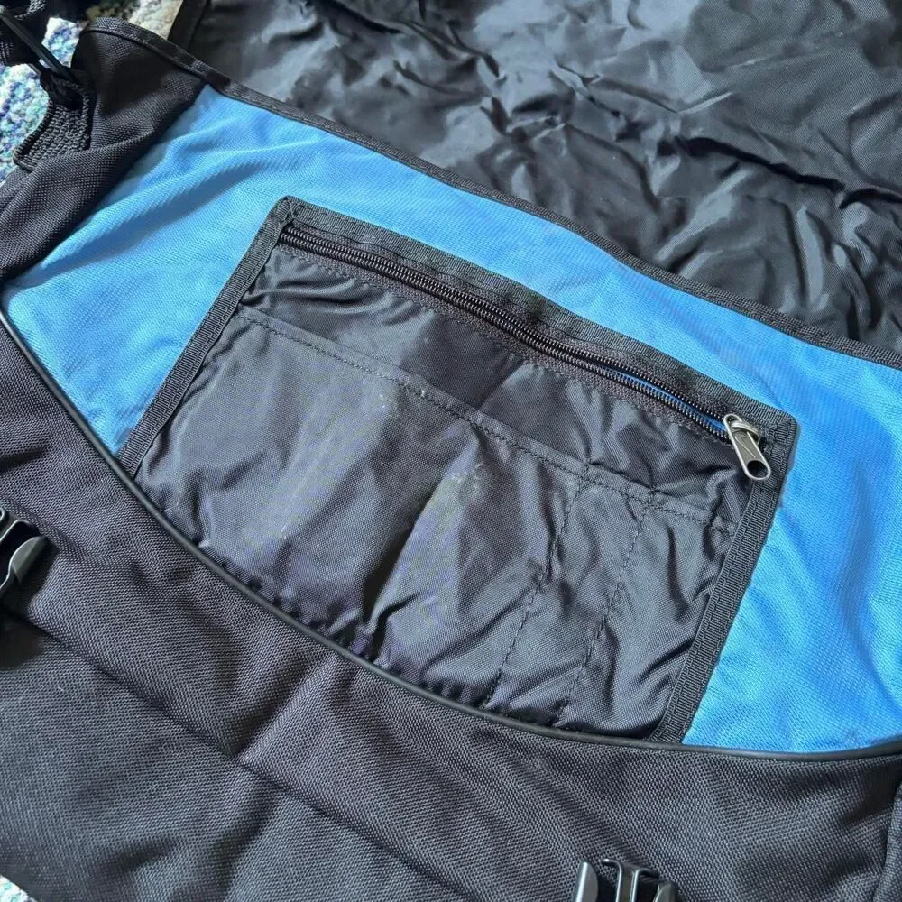 Vintage Y2K Nike Blue & Black Crossbody Messenger Bag White Swoosh Laptop Bag